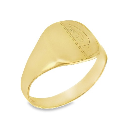 9ct yellow gold half engraved - 9ct,