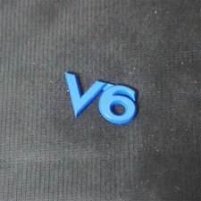 1x Matte Blue V6 Metal Sticker Emblem Badge Decal Diesel Turbo Auto Coupe Sports