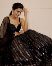Reception Wear Black Georgette Lehenga Choli With Dupatta For Women