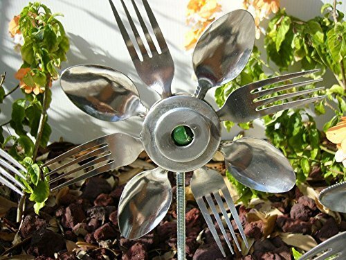 Green spoon and fork - spoon,