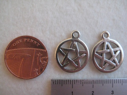 Tibetan pentagram charms - x,