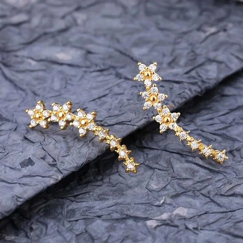 Zirconia stone stud earrings - stone,