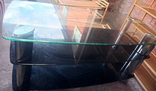 Rectangular glass coffee table - glass,