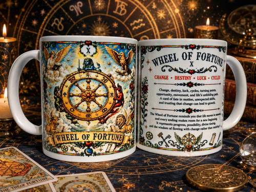 Wheel fortune tarot mug - of,