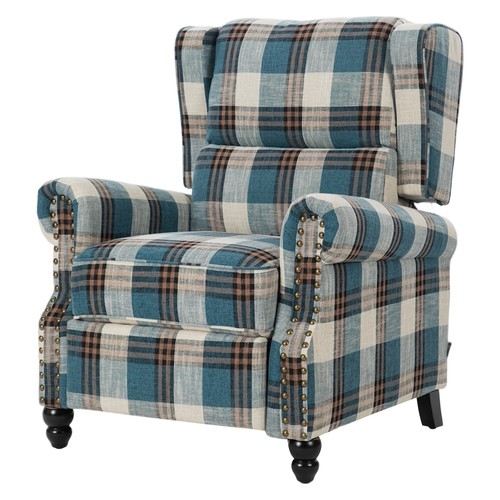 Recliner armchair tartan chair - armchair,