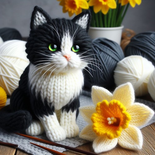 Luxury black and white - black, cat