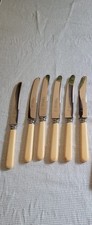 Vintage bone effect dinner knife x 6 set - Webber and Hill Sheffield