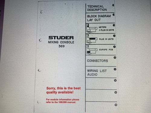 Studer 369 mixing console - mixing,