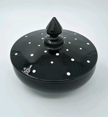 Jetique black glass polka - black,