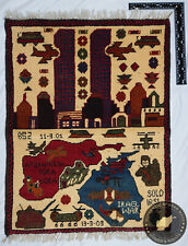Afghan War Rug - Handknotted Wool  - Geniune Made in Afghanistan Carpet #008