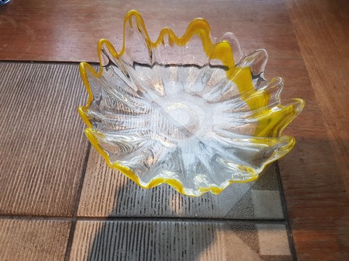 Dish bowl yellow and - dish, clear
