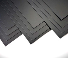 Plastic Sheet Black Polystyrene 5 Pack Matt Finish Plasticard 0.50 0.75 & 1mm