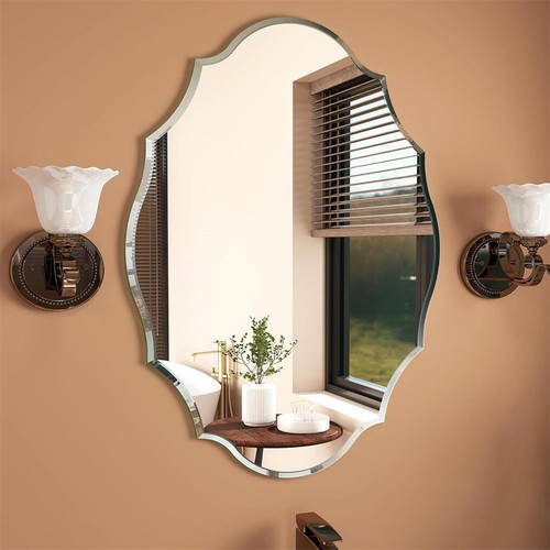 Frameless wall mirror beveled - wall,