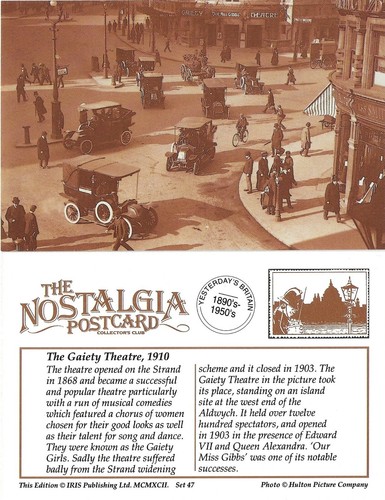 Postcard gaiety theatre - postcard,