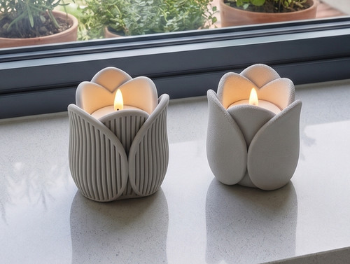 Tulip tealight holder led - tulip,
