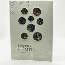 2024 Royal Mint King Charles BU Wedding 8 Coin Set Including Salmon 50p Coin