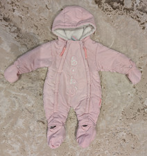  0-3 Months baby girl pink padded Snowsuit, Pramsuit, Just too cute