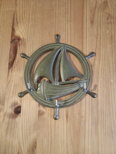 Vtg brass nautical sailboat - nautical,