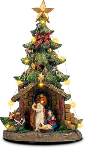 Lighted nativity scene - 12",