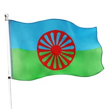 ROMANY GYPSY FLAG 5' x 3' SINTI & ROMA PEOPLE ROMANI GIPSI TRAVELLERS BANNER