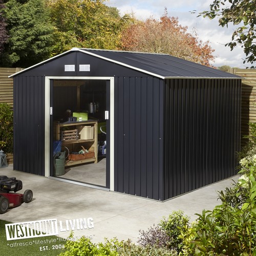Metal steel apex garden shed - metal,