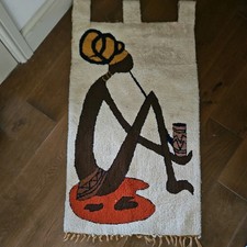 LARGE Wool Tribal  Boho Vintage 1960s Bohemian Ethnic Wall Hanging Hand Made 