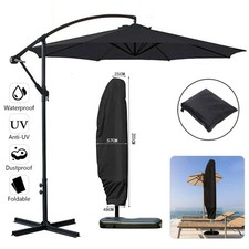 Large Heavy Duty Garden Parasol Cover Patio Umbrella Black Protection Waterproof
