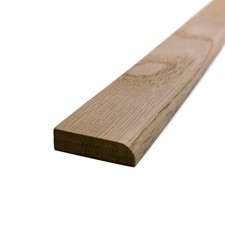 Solid Oak Flat Edge Cover Strip -  Threshold Strip 1 metre Length - 45mm x 12mm