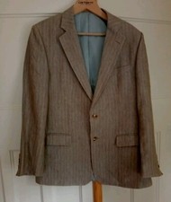 Magee Men's Grey/Blue Linen Lightweight Jacket Blazer Size 40