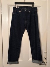 Levis Premium 501 Selvedge Hemp Jeans. 34x32. Shrink to fit.