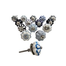 Ceramic Knobs 15 Mixed Flower Shape  Coloured Cupboard  Cabinet Drawer Free P&P