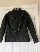 Barbour Matlock Quilt International Motorcycle Women Jacket Black - 10 NEW