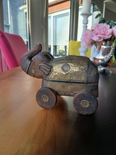 Wooden Brass Indian Temple Box