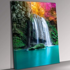 Beautiful Waterfall Portrait Canvas Wall Art Picture Print