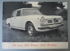 ALFA ROMEO 2600 BERLINA orig 1960s UK Mkt Sales Brochure