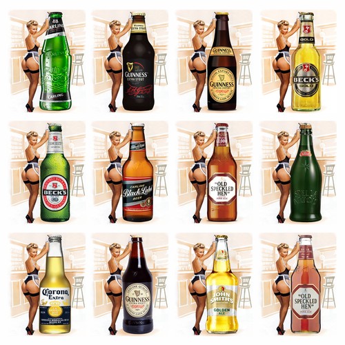 Alcohol sexy pin ups retro - alcohol,