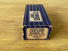 Vintage Hornby Dublo Gauge 00 Blue Empty Box - Low-Sided Wagon Cable Drums D1