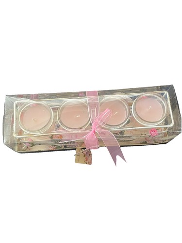 Candle holder with pink - with,