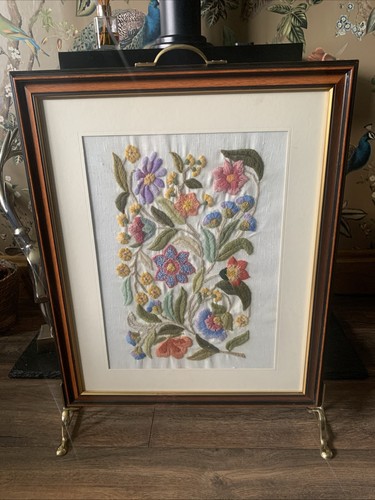 Fire screen with embroidery - fire,