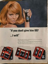 1965 007 After Shave Cream Cologne Talc Sexy Redhead vintage ad