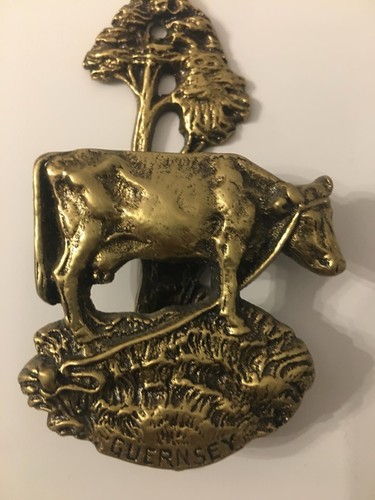Guernsey cow brass - guernsey, door