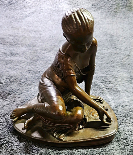French bronze young girl - bronze,