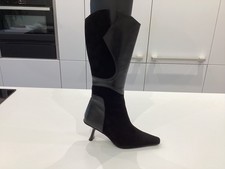 Daniel black suede & leather boots size 39 6 kitten heel pointed toe hardly worn