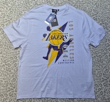 New Era Los Angeles LA Lakers T Shirt Size UK XL White Yellow Purple HB1