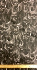 Fat Quarter Skulls On Fire