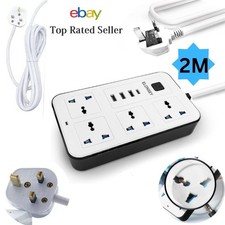 4 Way Extension Lead with USB Surge Protector C4 PD 4 USB Port Power Strips UK
