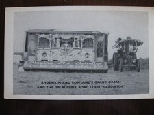 Postcard Anderton Rowland's fairground organ Burrell Gladiator traction engine