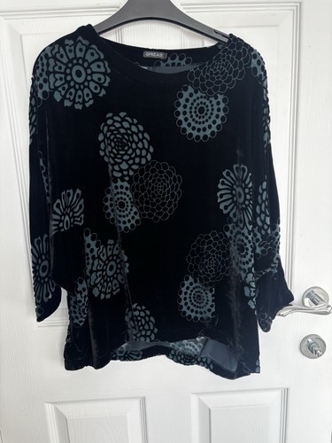 Grizas black blue - floral, top