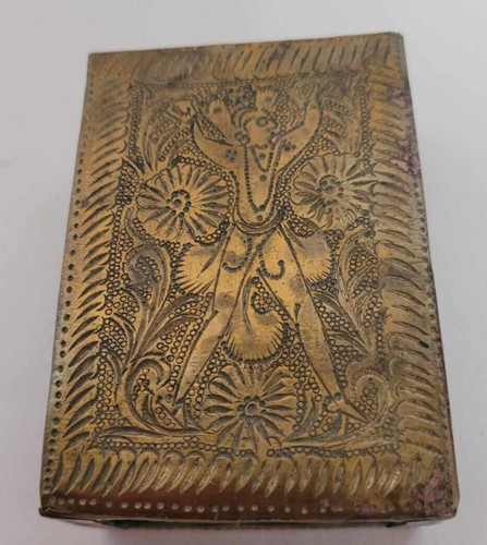 Vintage brass match box holder - vintage,