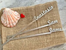 Stainless Steel Personalized Name Drink Stirrers Custom Cocktail Swizzle Sticks 